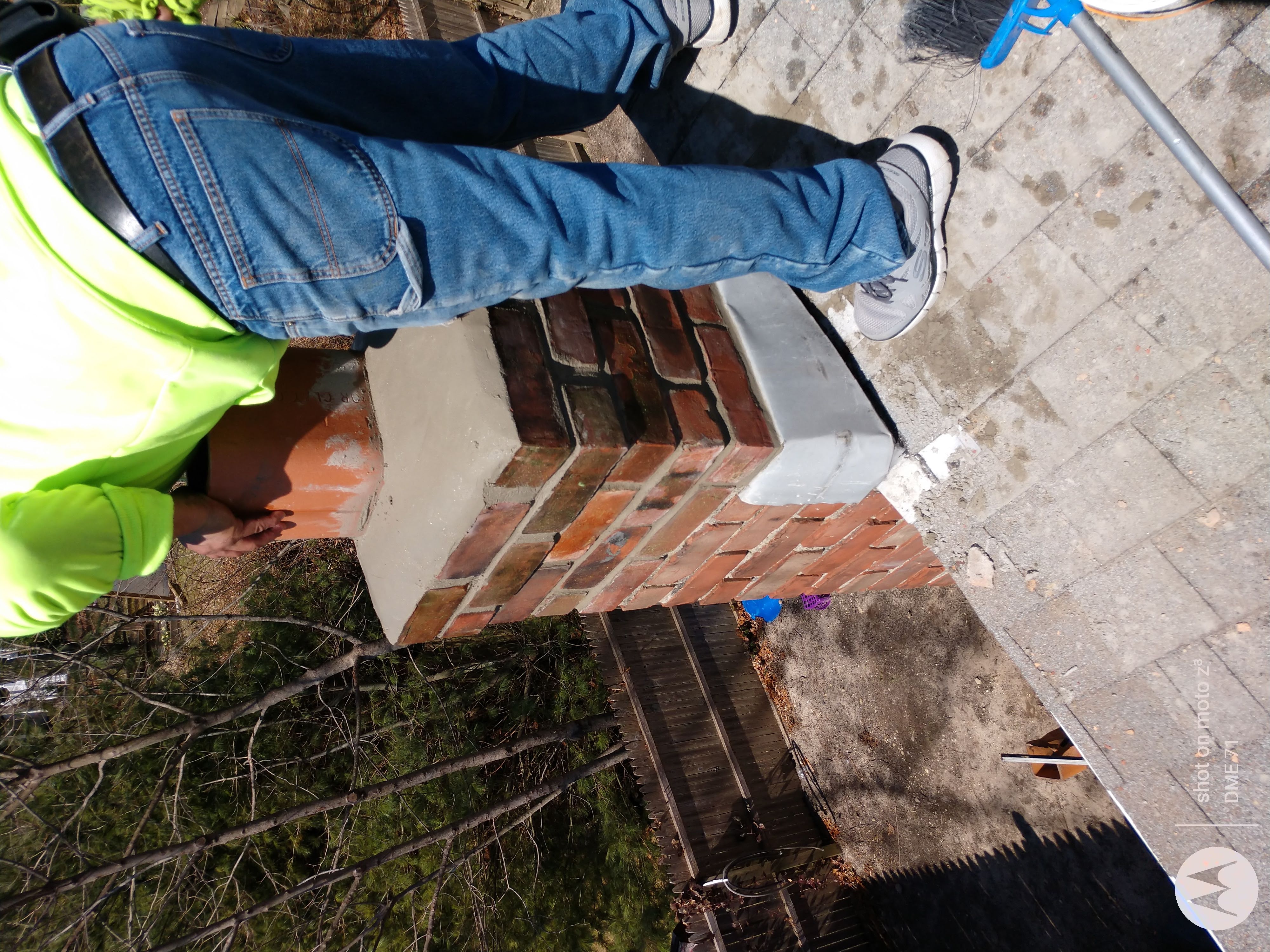 Cracked chimney professionally repaired in Amityville, NY